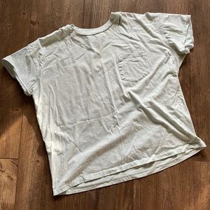 Chelsea Deboer mint distressed oversized tee